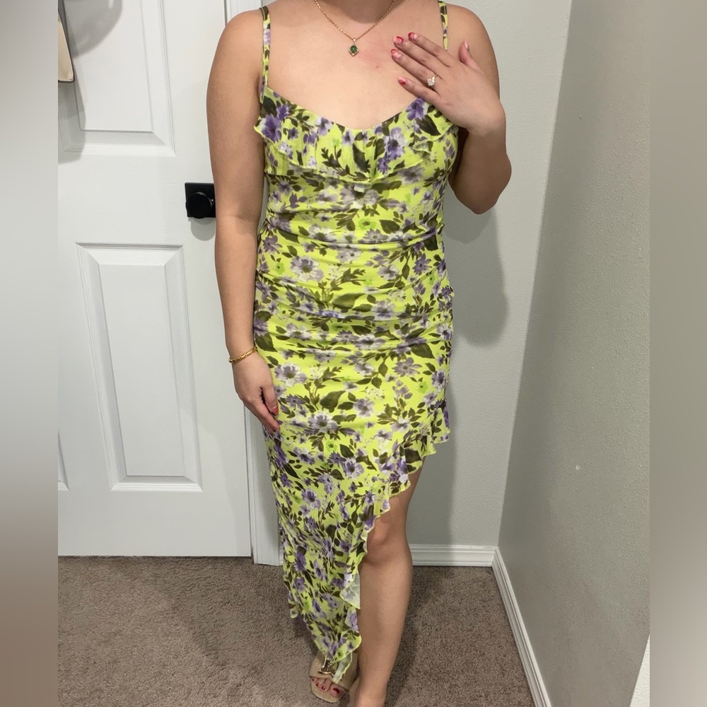 Almost Famous Yellow and Purple Asymmetrical Dress
